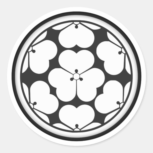 Chosokabe Clan Kamon Ronde Sticker (Voorkant)