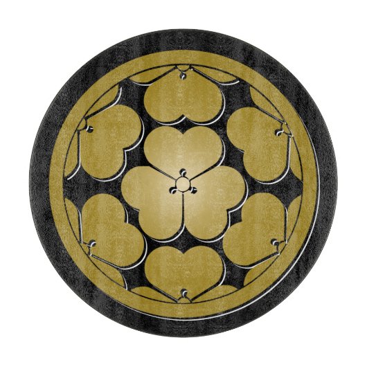 Chosokabe Mon Japans samurai clan Snijplank (Voorkant)