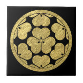 Chosokabe Mon Japans samurai clan Tegeltje (Voorkant)
