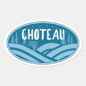 Choteau Montana Outdoors Ovale Sticker (Voorkant)