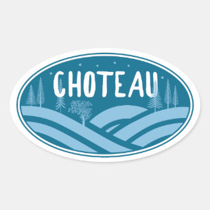 Choteau Montana Outdoors Ovale Sticker