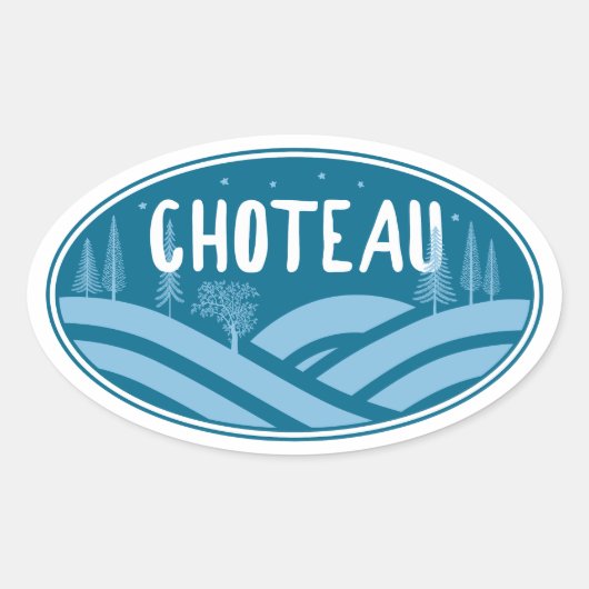 Choteau Montana Outdoors Ovale Sticker (Voorkant)
