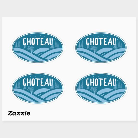 Choteau Montana Outdoors Ovale Sticker (Vel)