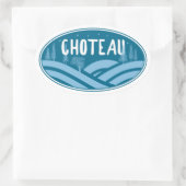 Choteau Montana Outdoors Ovale Sticker (Tas)
