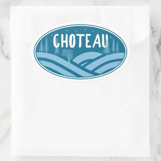 Choteau Montana Outdoors Ovale Sticker (Tas)