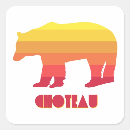 Choteau Montana Regenboog Beer Vierkante Sticker (Voorkant)