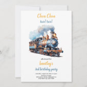 chou chou train birthday invitation kaart (Voorkant)