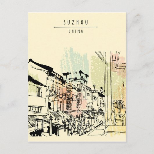 Chou Xing Hua Suzhou Scenery  chinese kunst Briefkaart (Voorkant)