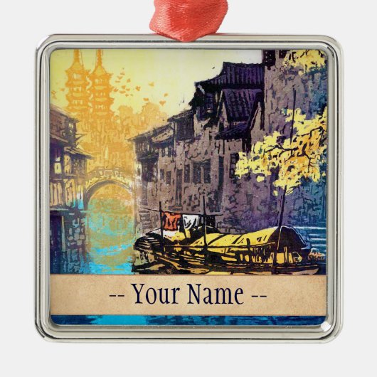 Chou Xing Hua Suzhou Scenery Metalen Ornament (Voorkant)