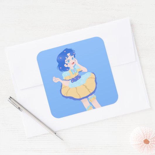 Choux Mercury Vierkante Sticker (Envelop)
