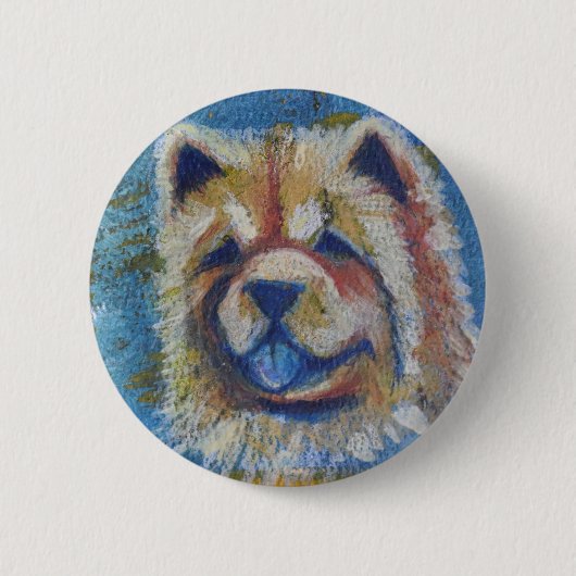 Chow Chow Abstract Ronde Button 5,7 Cm (Voorkant)
