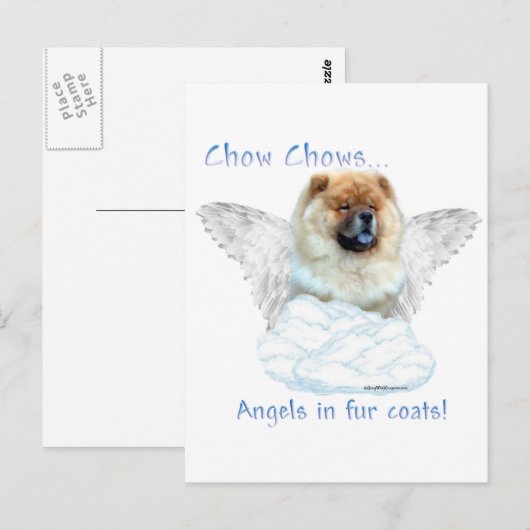 Chow Chow Angel Briefkaart (Voorkant / Achterkant)