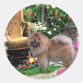 Chow Chow Art Gifts Ronde Sticker