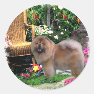 Chow Chow Art Gifts Ronde Sticker