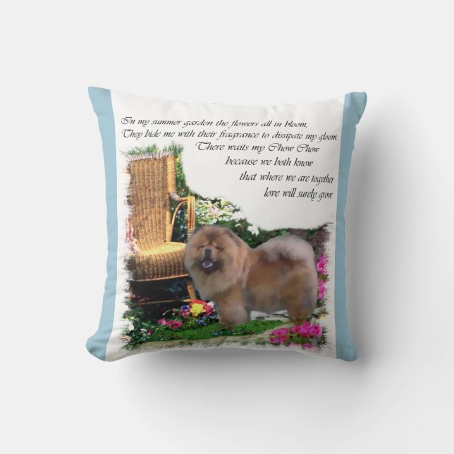 Chow Chow Art Summer Garden Kussen (Voorkant)