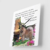 Chow Chow Art Summer Garden Vierkante Klok (Hoek)