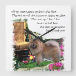 Chow Chow Art Summer Garden Vierkante Klok