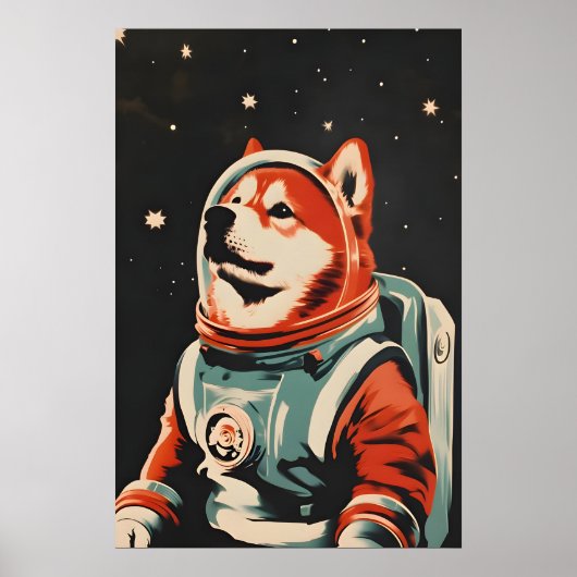 Chow Chow Astronaut Poster, Chow Chow Retro Print (Voorkant)