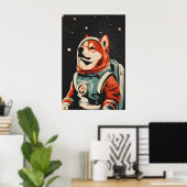 Chow Chow Astronaut Poster, Chow Chow Retro Print (Thuiskantoor)