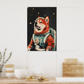 Chow Chow Astronaut Poster, Chow Chow Retro Print (Keuken)