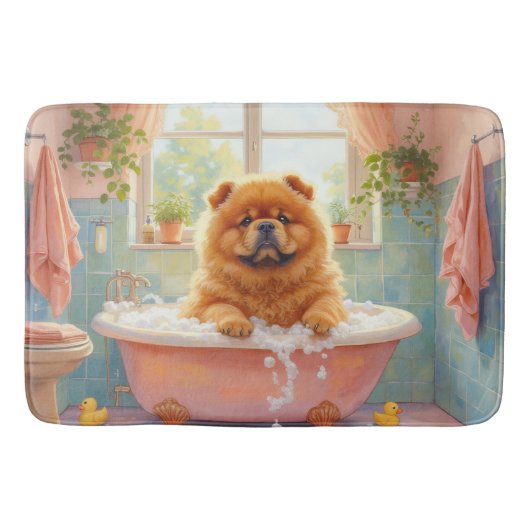Chow Chow badtijd Fluffy badkamer decor Badmat (Voorkant)