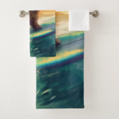 Chow Chow Beach Surfen Schilderij Bad Handdoek (Insitu)