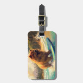 Chow Chow Beach Surfen Schilderij Bagagelabel (Voorkant verticaal)