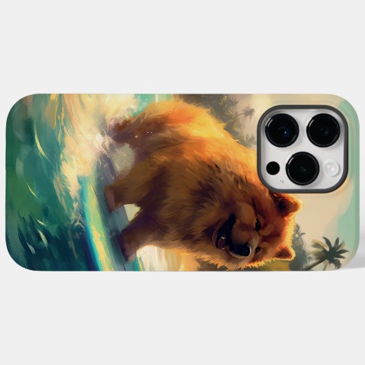 Chow Chow Beach Surfen Schilderij Case-Mate iPhone Case (Achterkant (horizontaal))