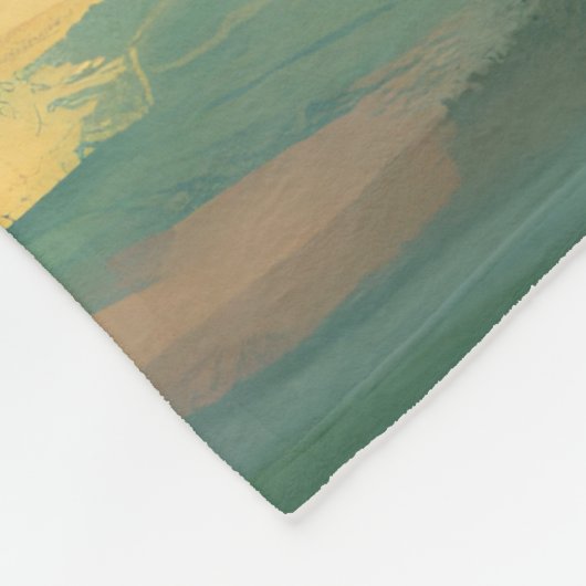 Chow Chow Beach Surfen Schilderij Fleece Deken (Hoek)