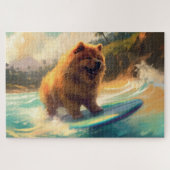 Chow Chow Beach Surfen Schilderij Legpuzzel (Horizontaal)