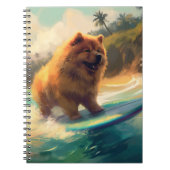 Chow Chow Beach Surfen Schilderij Notitieboek (Voorkant)