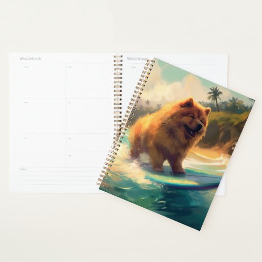 Chow Chow Beach Surfen Schilderij Planner (Display)