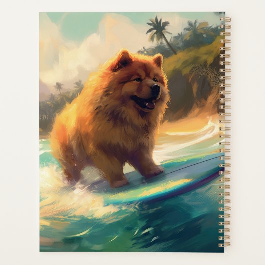 Chow Chow Beach Surfen Schilderij Planner (Achterkant)