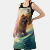 Chow Chow Beach Surfen Schilderij Schort (Insitu)