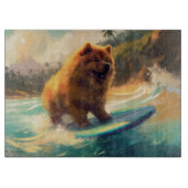 Chow Chow Beach Surfen Schilderij Snijplank (Voorkant)