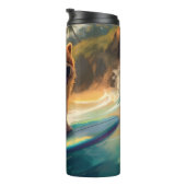 Chow Chow Beach Surfen Schilderij Thermosbeker (Geroteerd rechts)