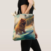 Chow Chow Beach Surfen Schilderij Tote Bag (Dichtbij)