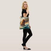 Chow Chow Beach Surfen Schilderij Tote Bag (Op model)