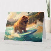 Chow Chow Beach Surfing Schilderij Kaart (Voorkant)