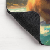 Chow Chow Beach Surfing Schilderij Muismat (Hoek)