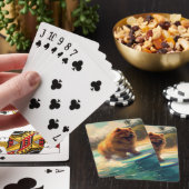 Chow Chow Beach Surfing Schilderij Pokerkaarten (Insitu)