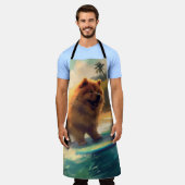Chow Chow Beach Surfing Schilderij Schort (Gedragen)