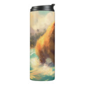Chow Chow Beach Surfing Schilderij Thermosbeker (Gedraaid links)