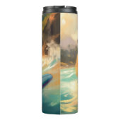 Chow Chow Beach Surfing Schilderij Thermosbeker (Achterkant)