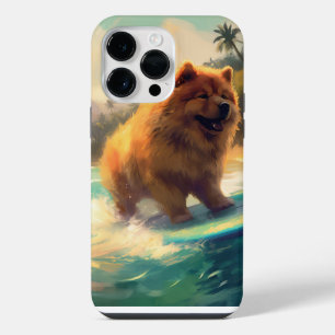 Chow Chow Beach Surfschildering iPhone 14 Pro Max Hoesje