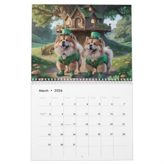 Chow Chow Calendar Kalender (Mar 2026)