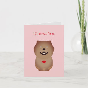Chow Chow Card, Dog Valentijn, Valentijnsdag Notitiekaartje