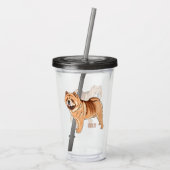 Chow Chow cartoon illustratie Acryl Drinkbeker (Achterkant)