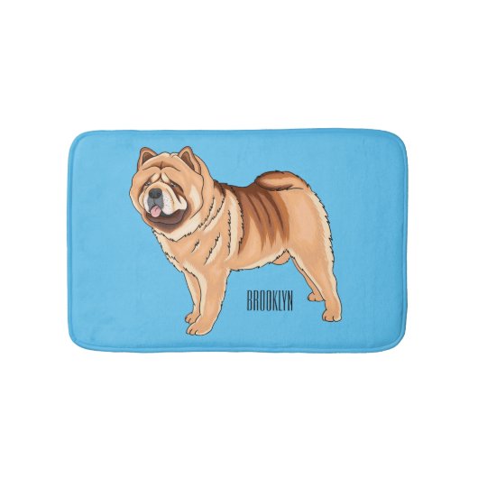 Chow Chow cartoon illustratie Badmat (Voorkant)