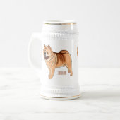 Chow Chow cartoon illustratie Bierpul (Voorkant links)
